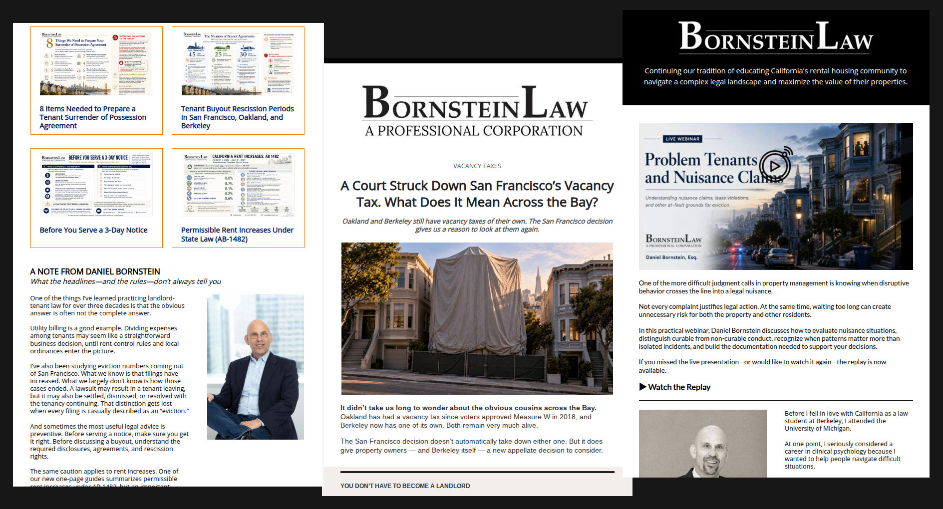 Selected Bornstein Law email marketing campaigns